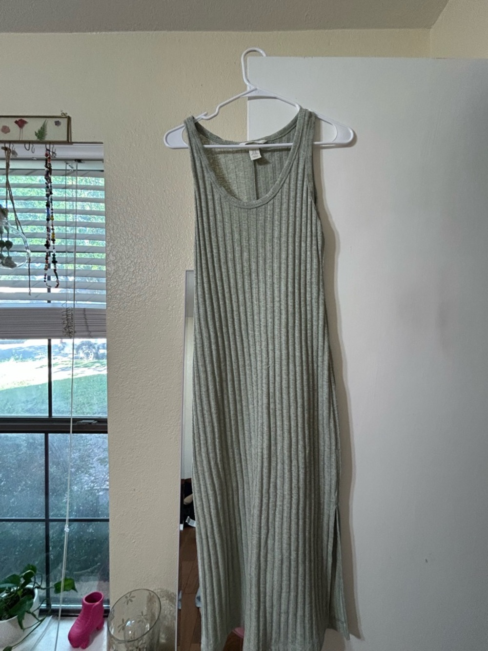 Ribbed Tank Maxi Dress in Sage Green